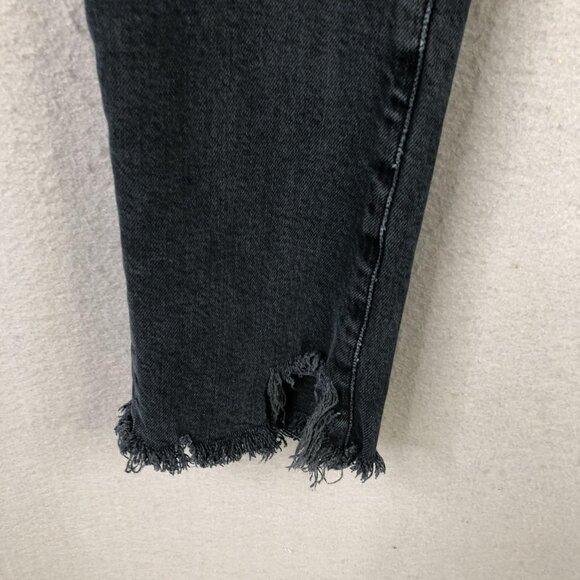 Agolde Jeans Womens 29 Black Charcoal Skinny Ankle Raw Hem Distressed Denim - Picture 9 of 16